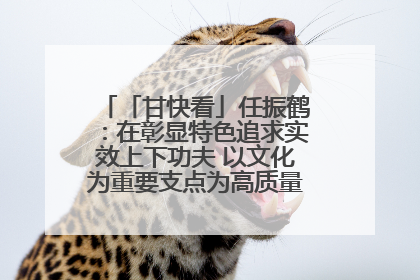 「甘快看」任振鹤：在彰显特色追求实效上下功夫 以文化为重要支点为高质量发展增添动能