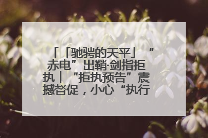 「驰骋的天平」“赤电”出鞘·剑指拒执︱“拒执预告”震撼督促，小心“执行”变“执刑”