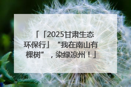 「2025甘肃生态环保行」“我在南山有棵树”，染绿凉州！