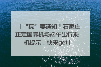 “粽”要通知！石家庄正定国际机场端午出行乘机提示，快来get