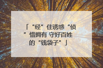 “经”住诱惑“侦”惜拥有 守好百姓的“钱袋子”