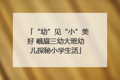 “幼”见“小”美好 峨眉三幼大班幼儿探秘小学生活