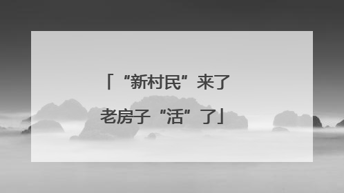 “新村民”来了 老房子“活”了