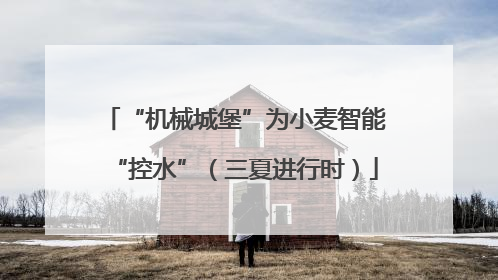 “机械城堡”为小麦智能“控水”（三夏进行时）