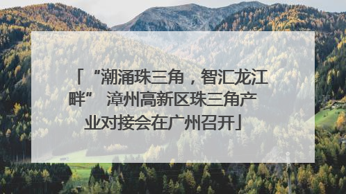 “潮涌珠三角，智汇龙江畔” 漳州高新区珠三角产业对接会在广州召开
