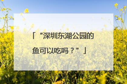 “深圳东湖公园的鱼可以吃吗？”