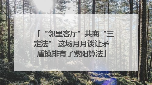 “邻里客厅”共商“三定法” 这场月月谈让矛盾摸排有了紫阳算法