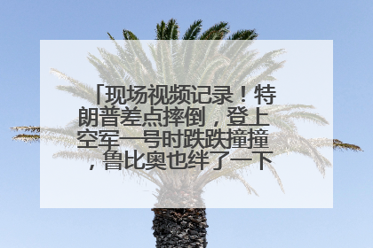 现场视频记录！特朗普差点摔倒，登上空军一号时跌跌撞撞，鲁比奥也绊了一下！此前拜登曾连摔3次，被特朗普嘲讽