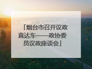 烟台市召开议政直达车——政协委员议政座谈会