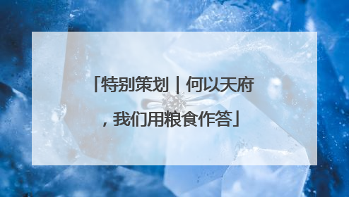 特别策划｜何以天府，我们用粮食作答
