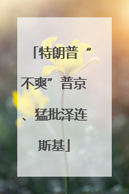 特朗普“不爽”普京、猛批泽连斯基