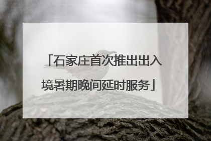 石家庄首次推出出入境暑期晚间延时服务