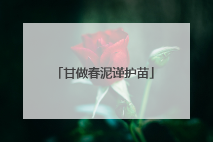 甘做春泥谨护苗