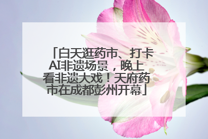 白天逛药市、打卡AI非遗场景，晚上看非遗大戏！天府药市在成都彭州开幕