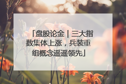 盘股论金｜三大指数集体上涨，兵装重组概念遥遥领先