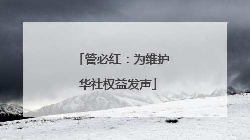 管必红：为维护华社权益发声