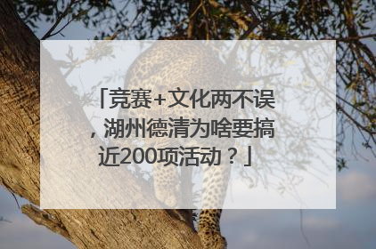 竞赛+文化两不误，湖州德清为啥要搞近200项活动？