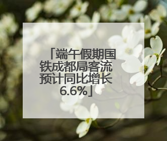 端午假期国铁成都局客流预计同比增长6.6%