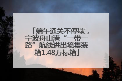 端午通关不停歇，宁波舟山港“一带一路”航线进出境集装箱1.48万标箱