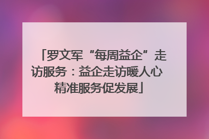 罗文军“每周益企”走访服务：益企走访暖人心 精准服务促发展