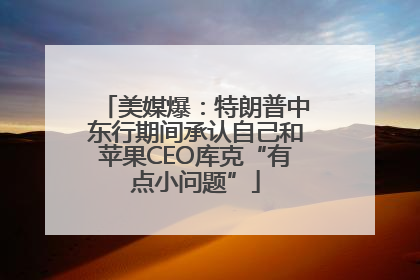 美媒爆：特朗普中东行期间承认自己和苹果CEO库克“有点小问题”