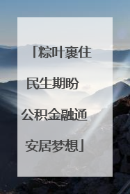 粽叶裹住民生期盼 公积金融通安居梦想