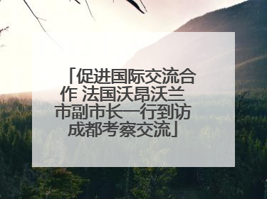 促进国际交流合作 法国沃昂沃兰市副市长一行到访成都考察交流