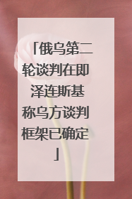 俄乌第二轮谈判在即 泽连斯基称乌方谈判框架已确定