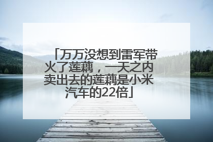 万万没想到雷军带火了莲藕，一天之内卖出去的莲藕是小米汽车的22倍
