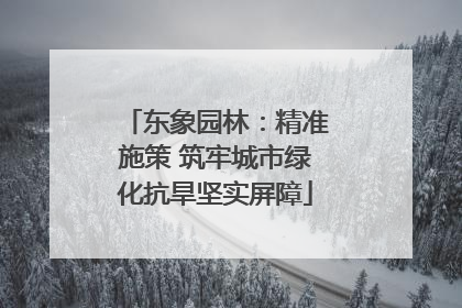 东象园林：精准施策 筑牢城市绿化抗旱坚实屏障