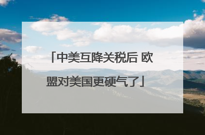 中美互降关税后 欧盟对美国更硬气了
