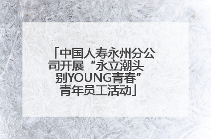 中国人寿永州分公司开展“永立潮头 别YOUNG青春”青年员工活动