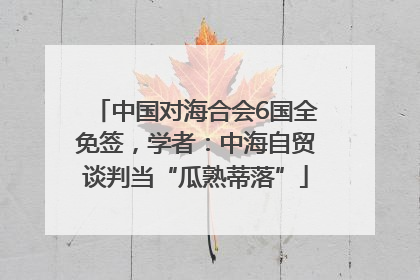 中国对海合会6国全免签，学者：中海自贸谈判当“瓜熟蒂落”
