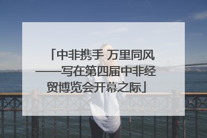 中非携手 万里同风——写在第四届中非经贸博览会开幕之际