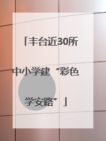 丰台近30所中小学建“彩色学安路”