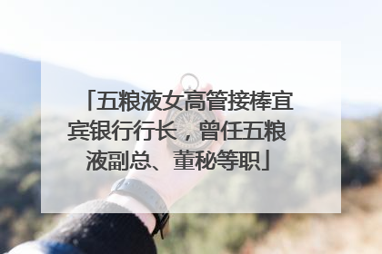 五粮液女高管接棒宜宾银行行长，曾任五粮液副总、董秘等职