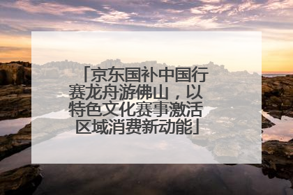 京东国补中国行赛龙舟游佛山，以特色文化赛事激活区域消费新动能