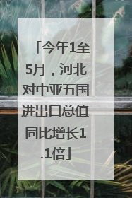 今年1至5月，河北对中亚五国进出口总值同比增长1.1倍