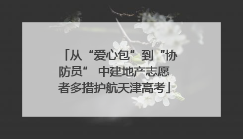 从“爱心包”到“协防员” 中建地产志愿者多措护航天津高考