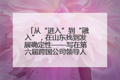从“进入”到“融入”，在山东找到发展确定性——写在第六届跨国公司领导人青岛峰会开幕之际