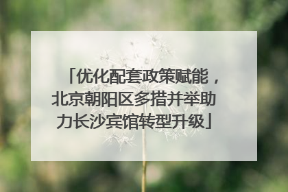 优化配套政策赋能，北京朝阳区多措并举助力长沙宾馆转型升级