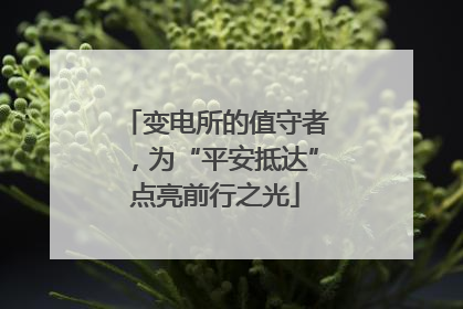 变电所的值守者，为“平安抵达”点亮前行之光