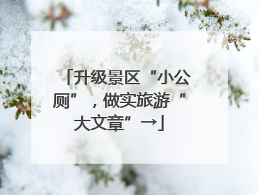 升级景区“小公厕”，做实旅游“大文章”→