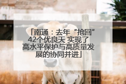 南通：去年“抢回”42个优良天 实现了高水平保护与高质量发展的协同并进
