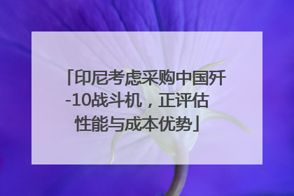 印尼考虑采购中国歼-10战斗机，正评估性能与成本优势