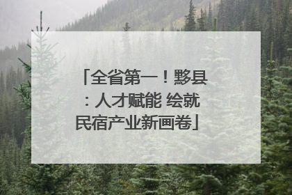 全省第一！黟县：人才赋能 绘就民宿产业新画卷