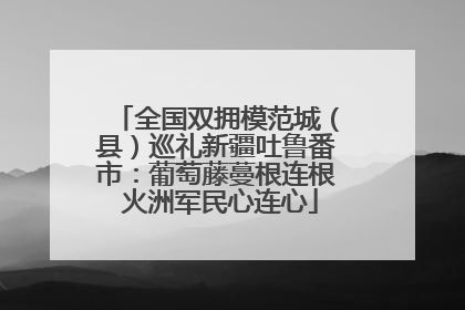 全国双拥模范城（县）巡礼新疆吐鲁番市：葡萄藤蔓根连根 火洲军民心连心