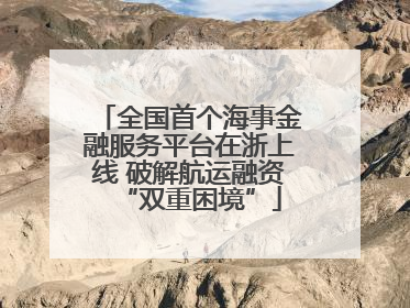 全国首个海事金融服务平台在浙上线 破解航运融资“双重困境”