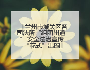 兰州市城关区各司法所“组团出道” 安全法治宣传“花式”出圈