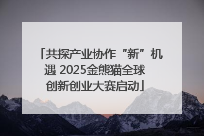 共探产业协作“新”机遇 2025金熊猫全球创新创业大赛启动